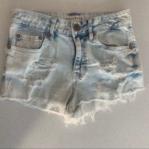 Bullhead High Rise Light Wash Jean Shorts